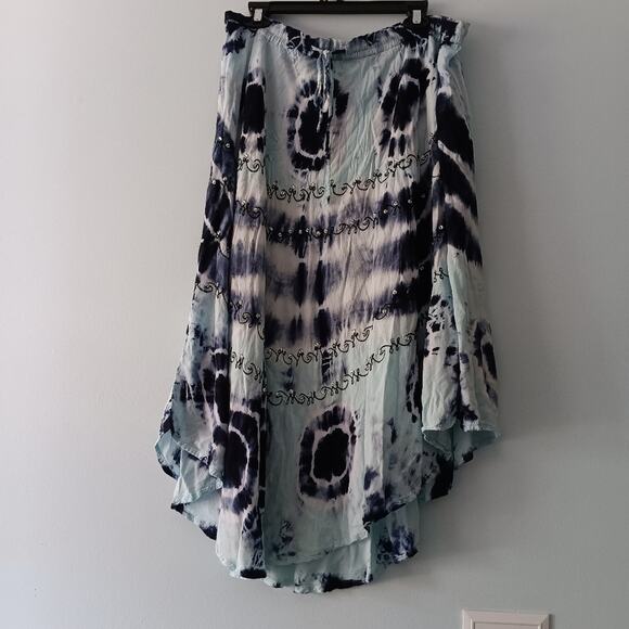 Tantrums Dresses & Skirts - Tantrums Blue Tie-Dye Asymmetrical Maxi Skirt Sz 1X